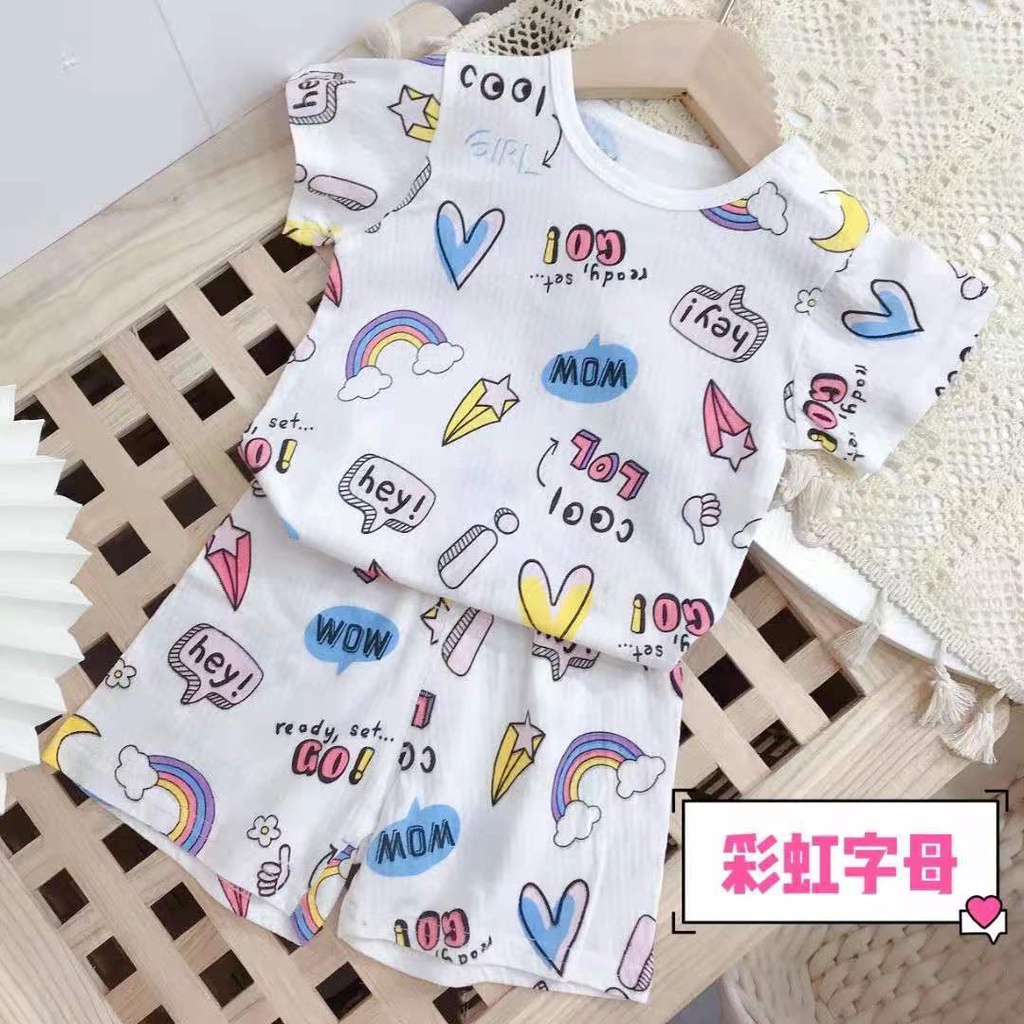 Đồ Bộ Cotton Thông Hơi Ngắn Tay Mùa Hè Cho Bé Trai Và Bé Gái size 73-120