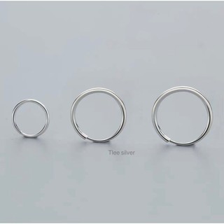 Khuyên tai bạcTLEE tròn trơn đơn giản basic TLEE JEWELRY B0324
