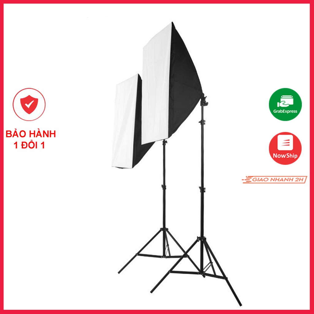 Đèn Chụp Ảnh Sản Phẩm, Đèn Studio, Quay Phim, Đèn Livestream, Tiktok. Chân đèn cao 2m kèm Softbox 50x70cm