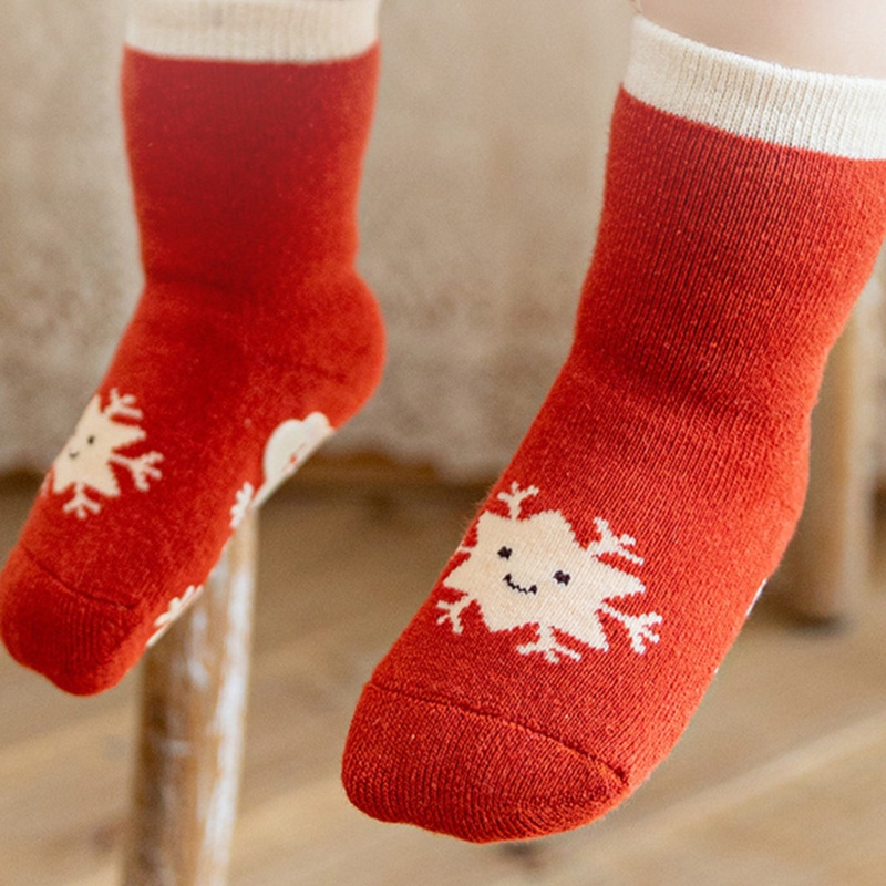 Vớ Cotton Chống Trượt Giữ Ấm Cho Bé Trai Gái Mừng Năm Mới