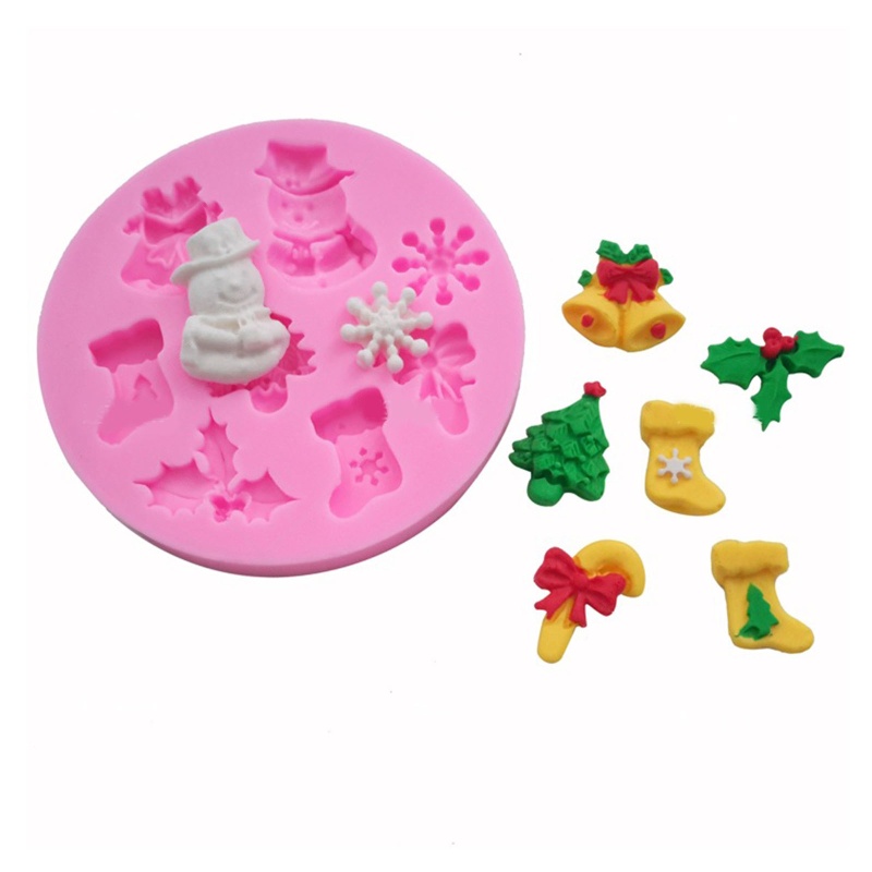Khuôn silicone Làm Bánh Tạo Hình Chủ Đề Giáng Sinh 3d Độc Đáo Tiện Dụng