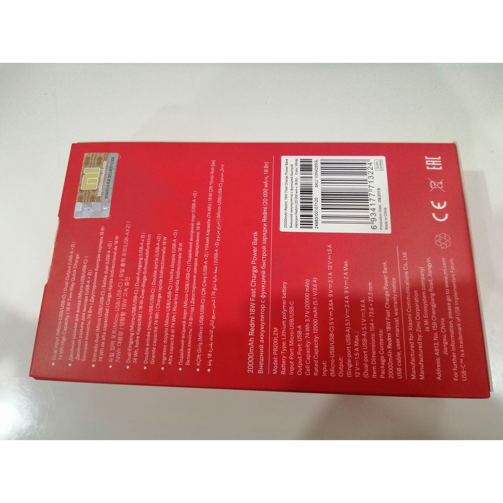 Pin Sạc Dự Phòng Xiaomi Redmi 20000mAh - Hàng Chính Hãng Digiworld - Bảo Hành 6 Tháng 1 Đổi 1