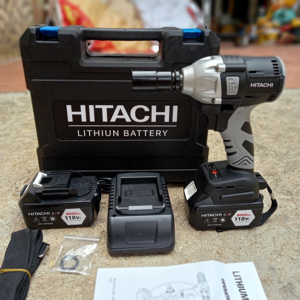 Máy siết bulong Hitachi 99V KHÔNG CHỔI THAN TẶNG ĐẦU KHẨU 22, ĐẦU VÍT