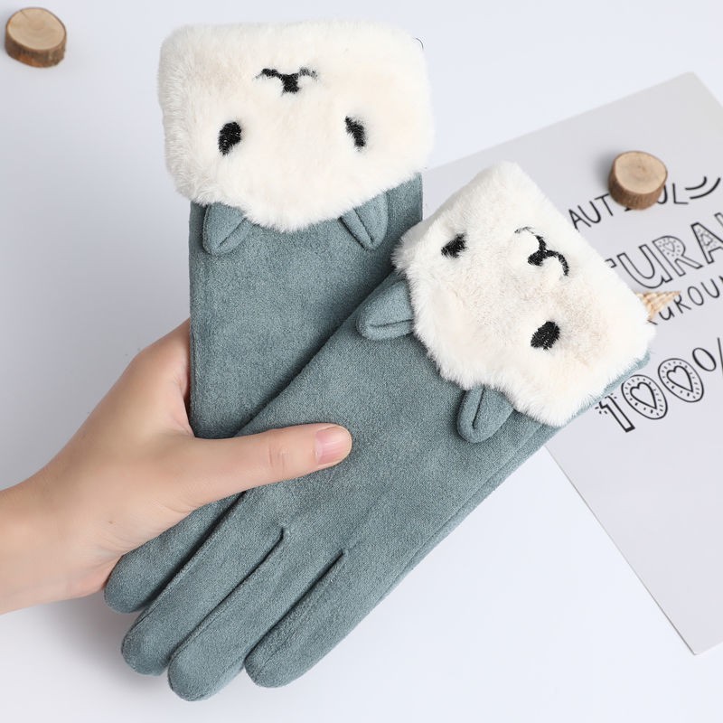 Găng Tay Da Lộn Giữ Ấm Khi Đi Xe Máy Cho Nữ