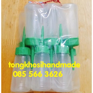 Lốc 12 chai nhựa chiết keo sữa/sốt bánh tráng 25ml