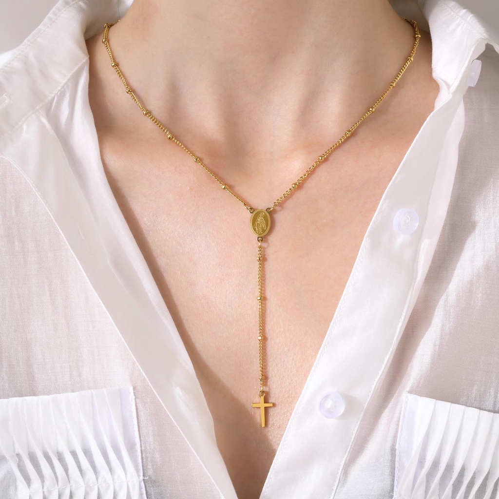 Vòng cổ Mặt Thánh Giá Đức Mẹ Mary Vnox