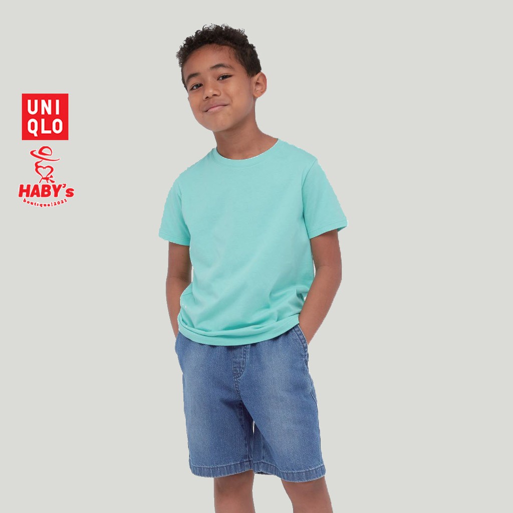 UNIQLOJAPAN_Áo phông (áo thun) trẻ em (bé trai/bé gái) cổ tròn (ngắn tay) - KIDS Cotton Colour Crew Neck T-shirt