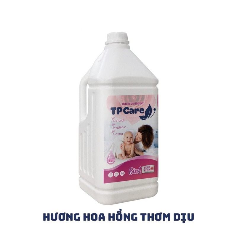 Nước giặt xả quần áo 6 in 1 TPCARE nước giặt xả đậm đặc thơm lâu diệt khuẩn 3,5l