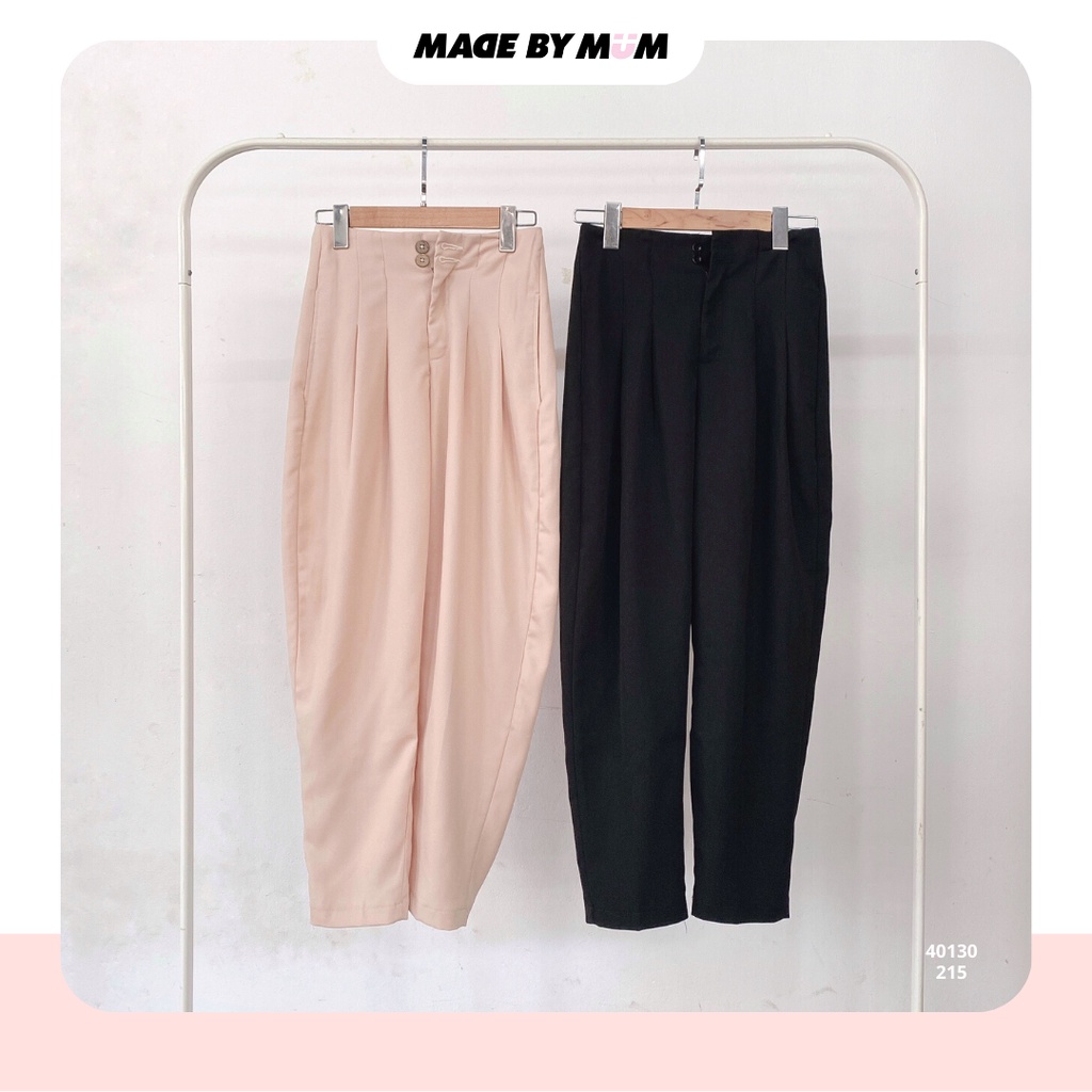 Quần Tây Madebymum Ống Túm Nhấn Eo Vintage Thanh Lịch