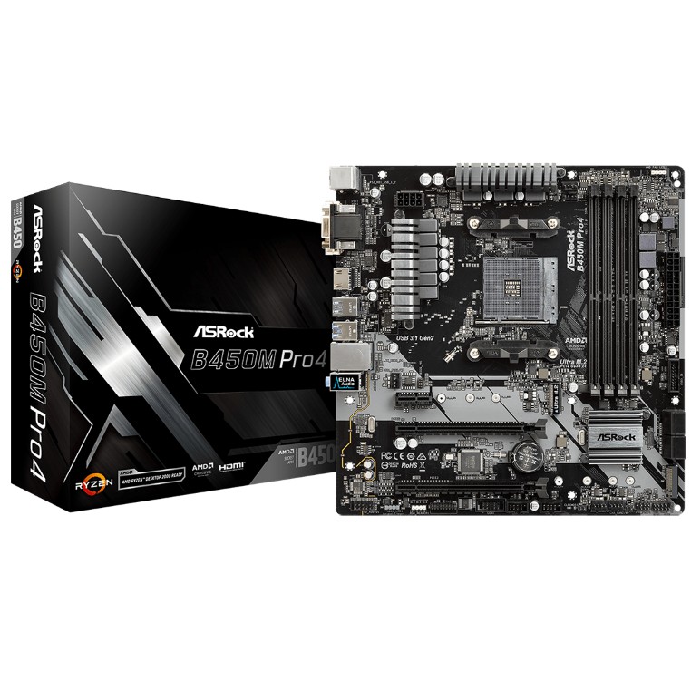 MAINBOARD ASROCK B450M PRO4 AM4 M-ATX NEW