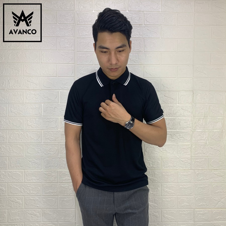 Áo thun polo trơn nam phối cổ chất cotton cá sấu, Full size đến 90kg AVANCO - AT22 | BigBuy360 - bigbuy360.vn