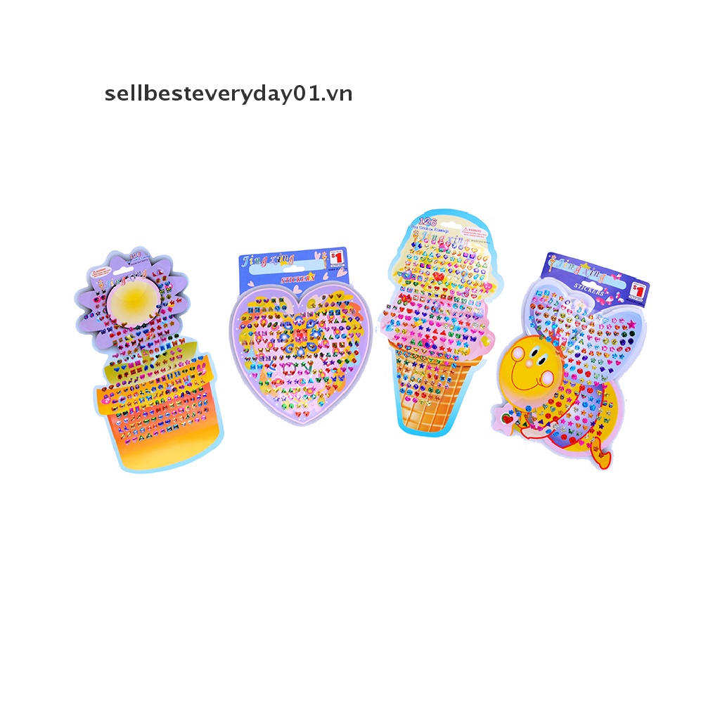 Set 4 Miếng Dán Trang Trí Bông Tai Họa Tiết Hoạt Hình Dễ Thương Cho Bé