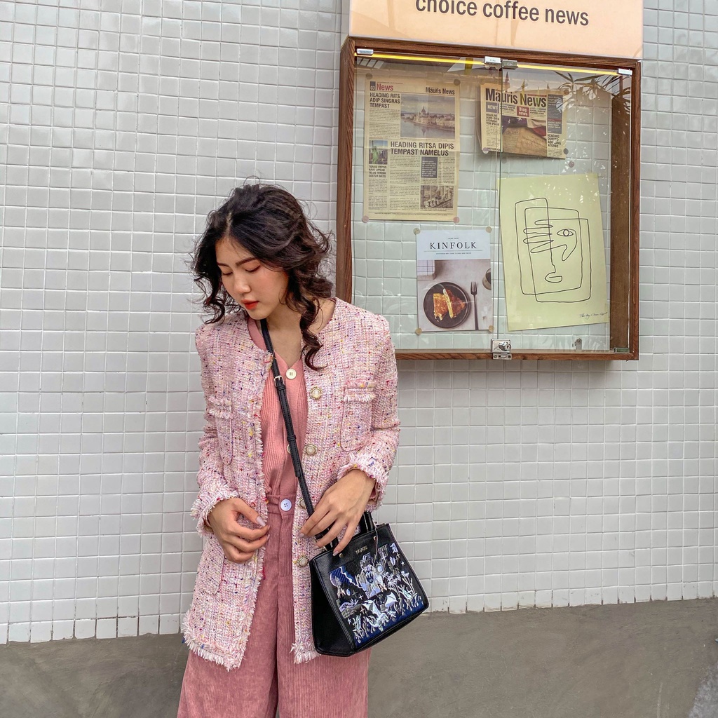 Túi xách NGAOS The Book Bag Black - Medium Size