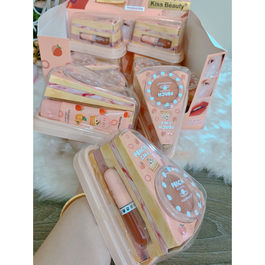 Set trang điểm bánh kem 3 món Peach
