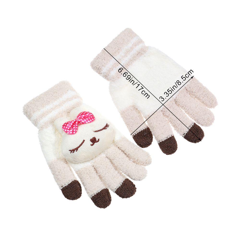 MIHAN1 Găng Tay Nhung Dày Dặn Kiểu Dáng Hoạt Hình Dễ Thương Xinh Xắn Cho