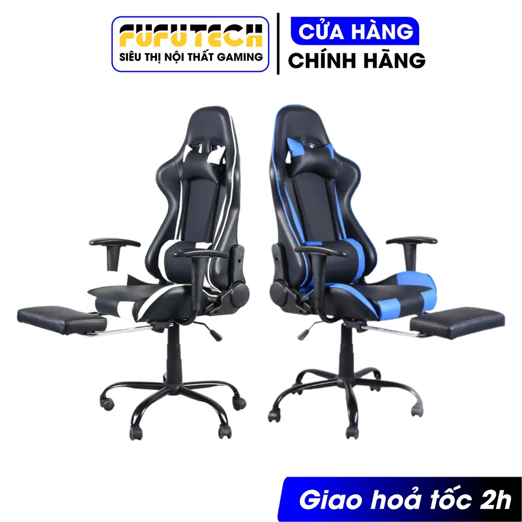 Ghế Chơi Game FUFUTECH Có Gác Chân, Ngã 180 Độ, Da Căng Mịn Không Nhăn