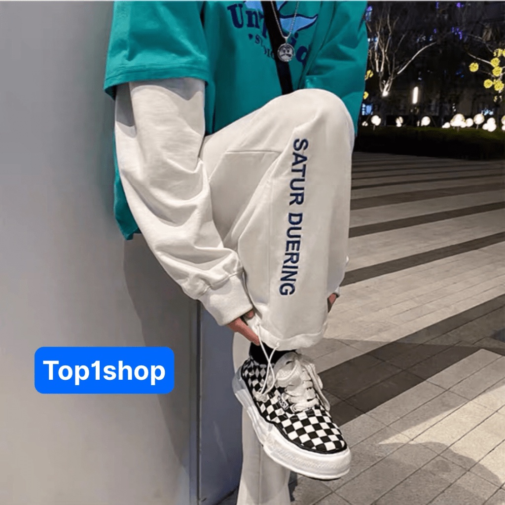 Quần ống rộng SATUR Chất nỉ bông cao cấp có dây rút gấu quần mặc được 2 kiểu suông và jogger đủ size form rộng