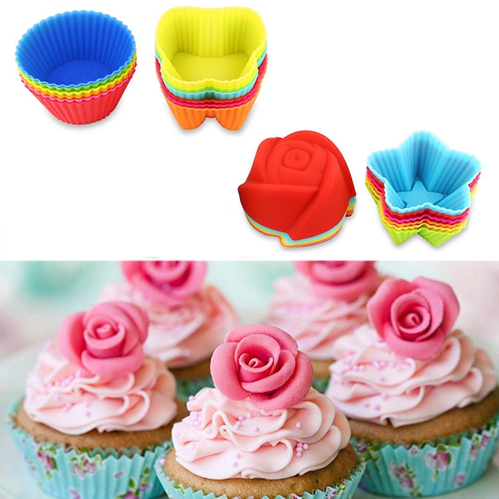 Set 24 Cái Khuôn Làm Bánh Chống Dính Chịu Nhiệt Tái Sử Dụng