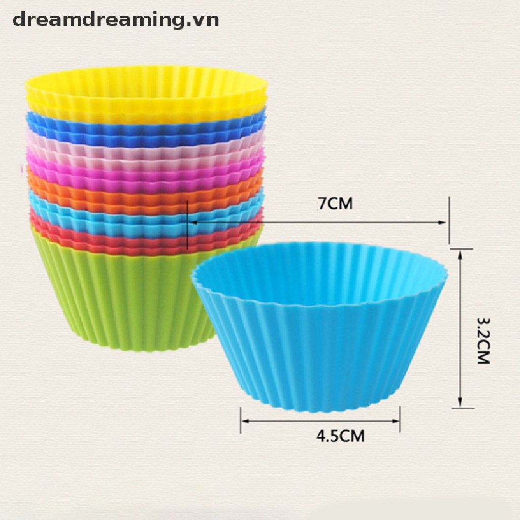 Bộ 4 Khuôn Làm Bánh muffin Tròn Bằng Silicone Tiện Dụng