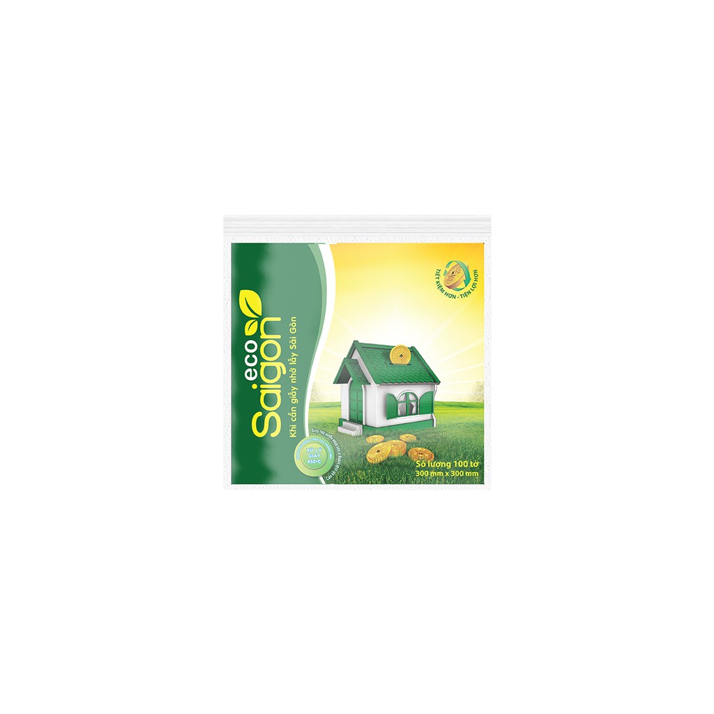 Khăn giấy ăn 1 lớp Saigon Eco 100 tờ (30x30)cm-New