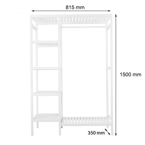 [FREESHIP]  Tủ Treo Quần Áo 2 Buồng Gỗ Thông Newzealand Nội Thất Kiểu Hàn DOUBLE HANGER Lắp Ráp Kích Thước 97x35x150