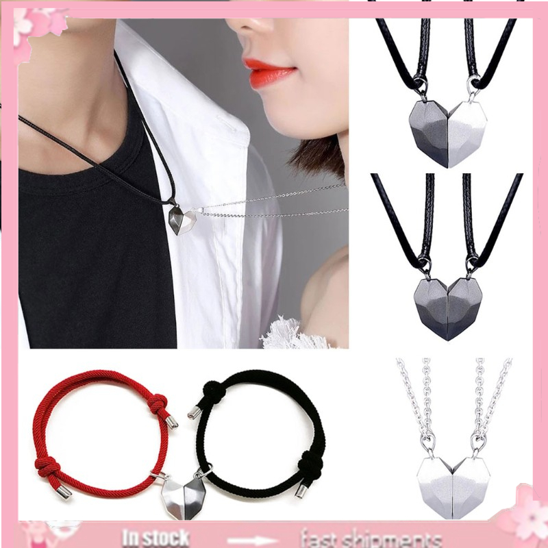 Bộ 2 vòng cổ Nam Châm Hình Trái Tim Đáng Yêu Cho Cặp Đôi