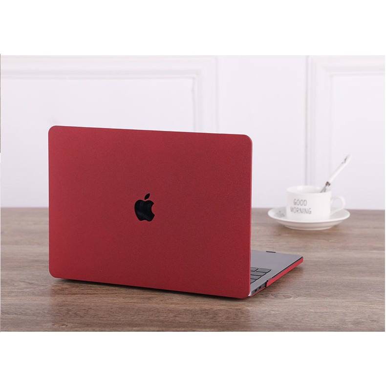 Case ,Ốp Macbook Màu Đỏ Đô Đủ Dòng (Tặng Kèm Nút Chống Bụi + Bộ kẹp chống gãy sạc)