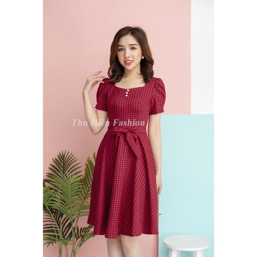  Váy kẻ xòe caro 339