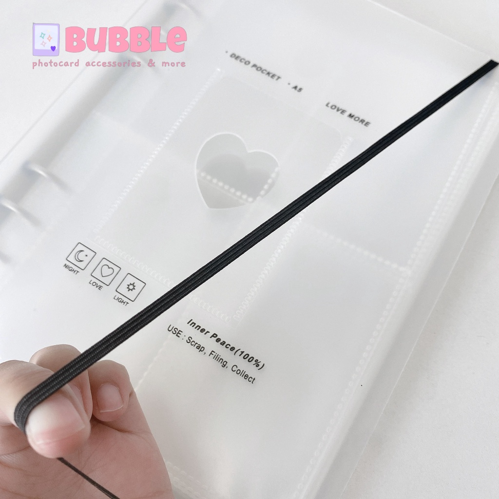Binder A5 6 lỗ có ngăn tim đựng ngoài bìa còng sổ còng sắt sổ đựng card photocard Kpop Anime ruột giấy bullet journal