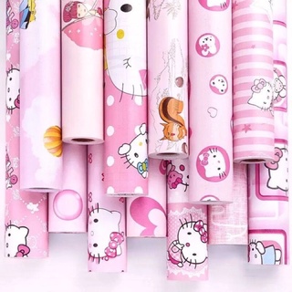 decal giấy dán tường các mẫu kity hồng xinh xẻo keo sẵn khổ 10m x45cm