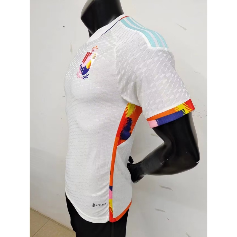 Áo Thun Thể Thao Đá Banh Tay Ngắn Màu Trắng Đội Tuyển Bỉ 2022 Size S-XXL AAA