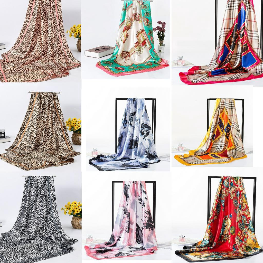 Khăn lụa quàng cổ vuông thời trang 90 * 90cm