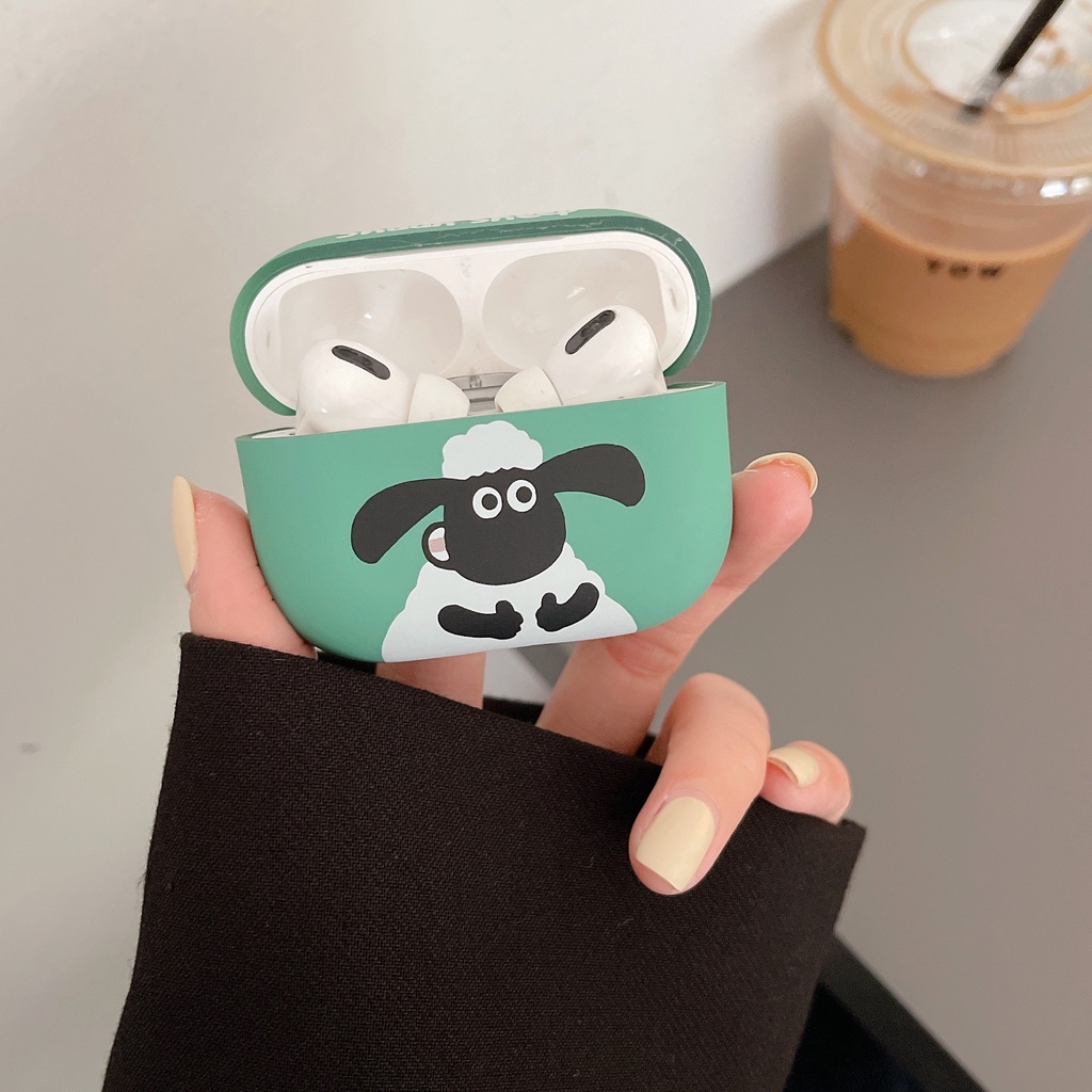 Vỏ bảo vệ hộp sạc tai nghe SPRISE bluetooth không dây kiểu chú cừu nhỏ dễ thương thích hợp cho Airpods 2/3/Pro