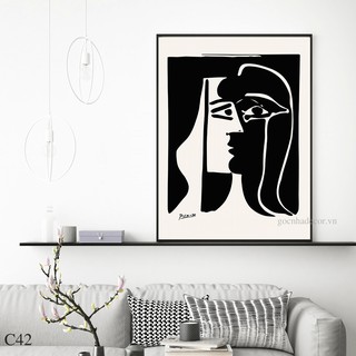  Tranh Picasso đen trắng phong cách hiện đại- Tặng kèm đinh treo- Mã GN42