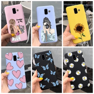 Ốp Điện Thoại TPU Silicon Mềm Vẽ Hình Hoa Hướng Dương Cho Samsung Galaxy J6+ (J6 Plus) SM-J610F / J6 (2018) SM-J600F