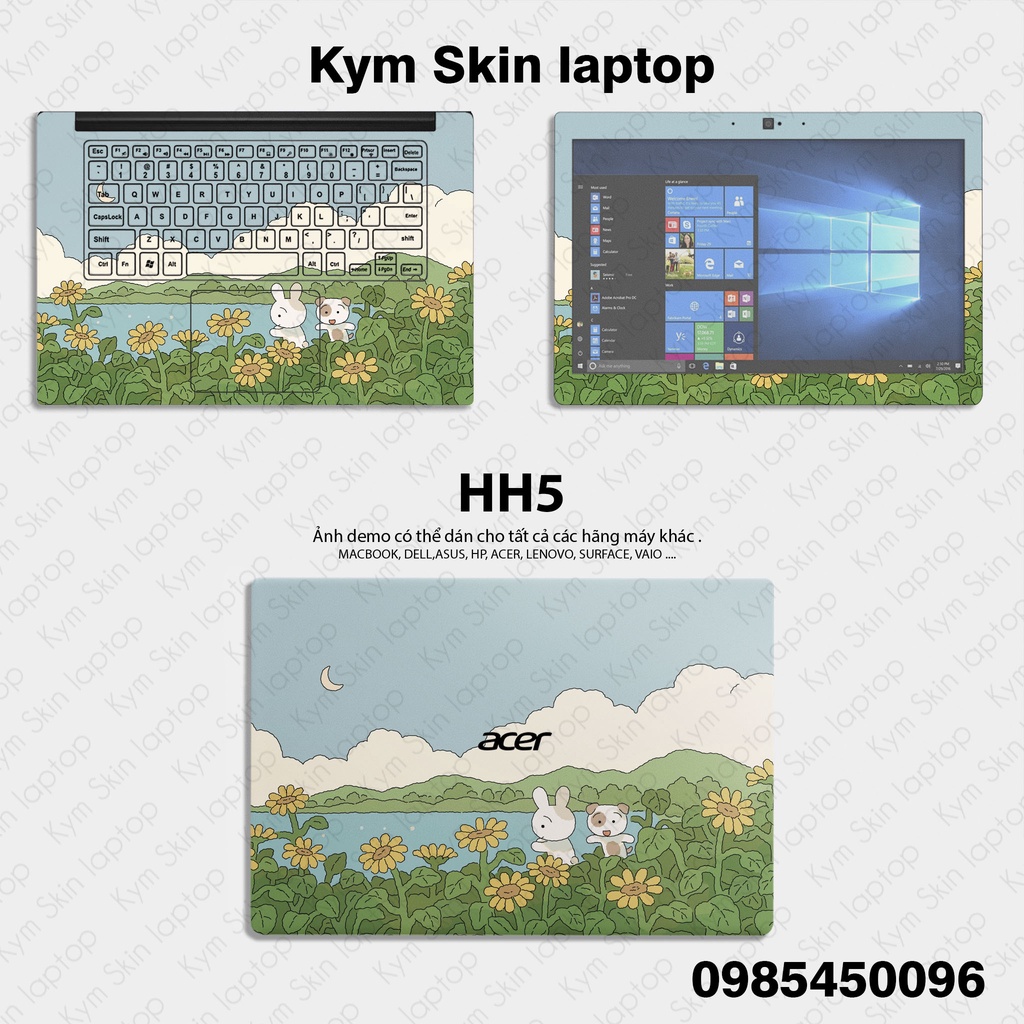 Skin Dán Laptop Mẫu Hoạt Hình - Decal Dán Bảo Vệ Laptop - Cắt Sẵn Cho Mọi Loại Máy