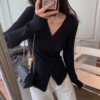 Áo len vạt chéo 02