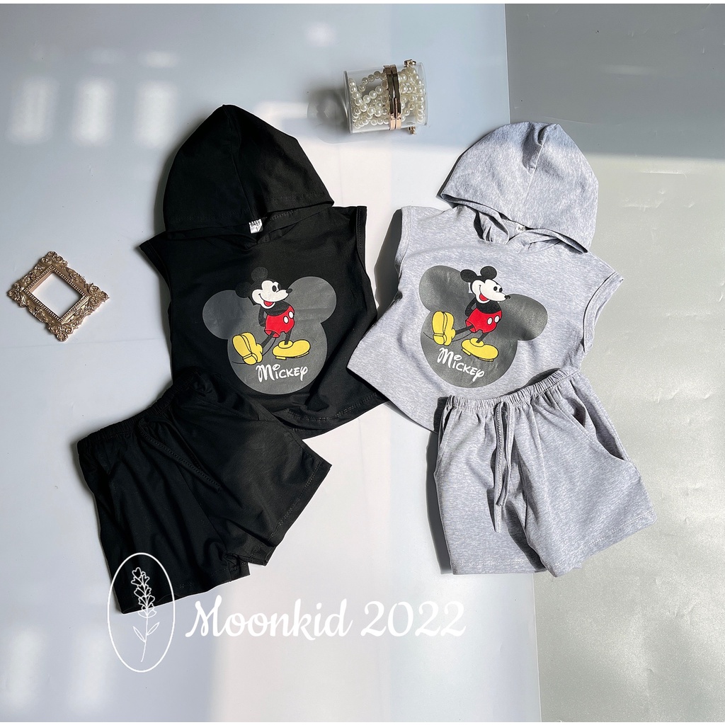 Bộ quần áo mũ hip hop cho bé gái 8-20kg