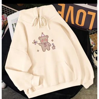 Áo hoodie gấu thiên thần chất nỉ bông dày siêu ấm