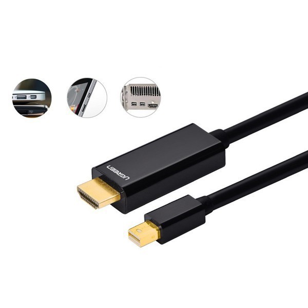 Cáp chuyển đổi Mini DisplayPort to HDMI 2m chính hãng Ugreen 10435 (Màu đen)_Hàng chính hãng bảo hành 18 tháng
