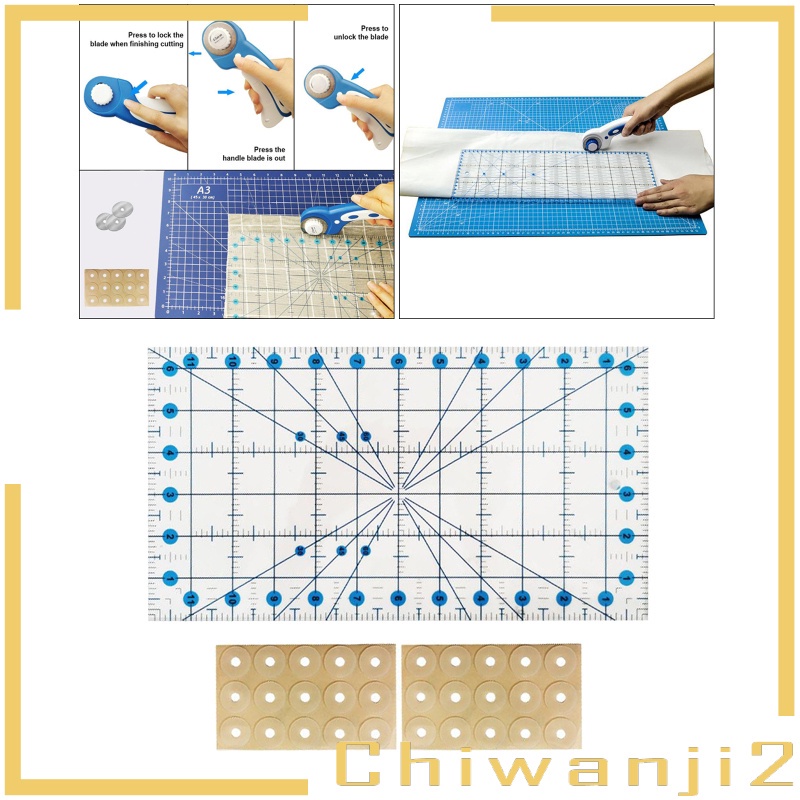 Thước Đo Hình Chữ Nhật Bằng Acrylic Trong Suốt 6.5x12in Chiwanji2