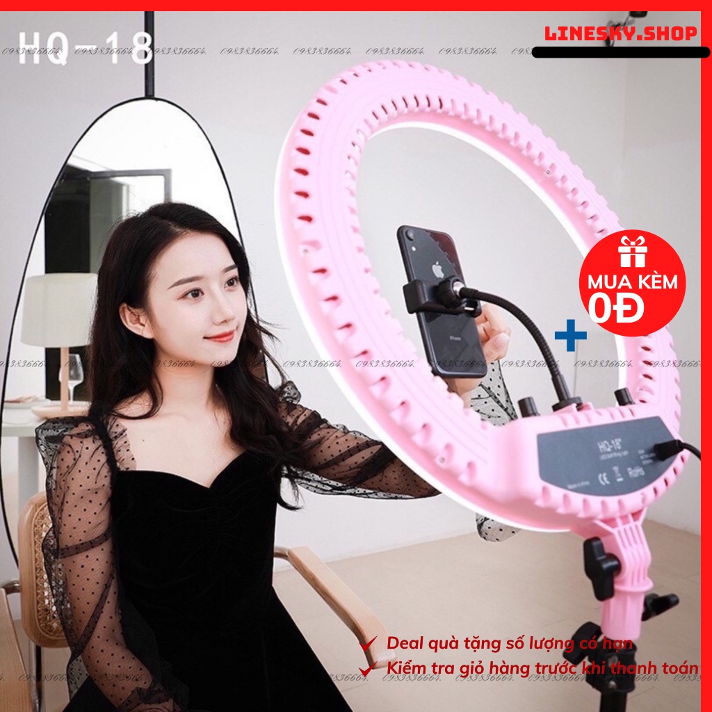 ĐènLed Livestream size 26 30 36 45 cm và chân 2m1 Hỗ Trợ Chụp Ảnh Make up Trang Điểm nhiều Chế Độ Sáng