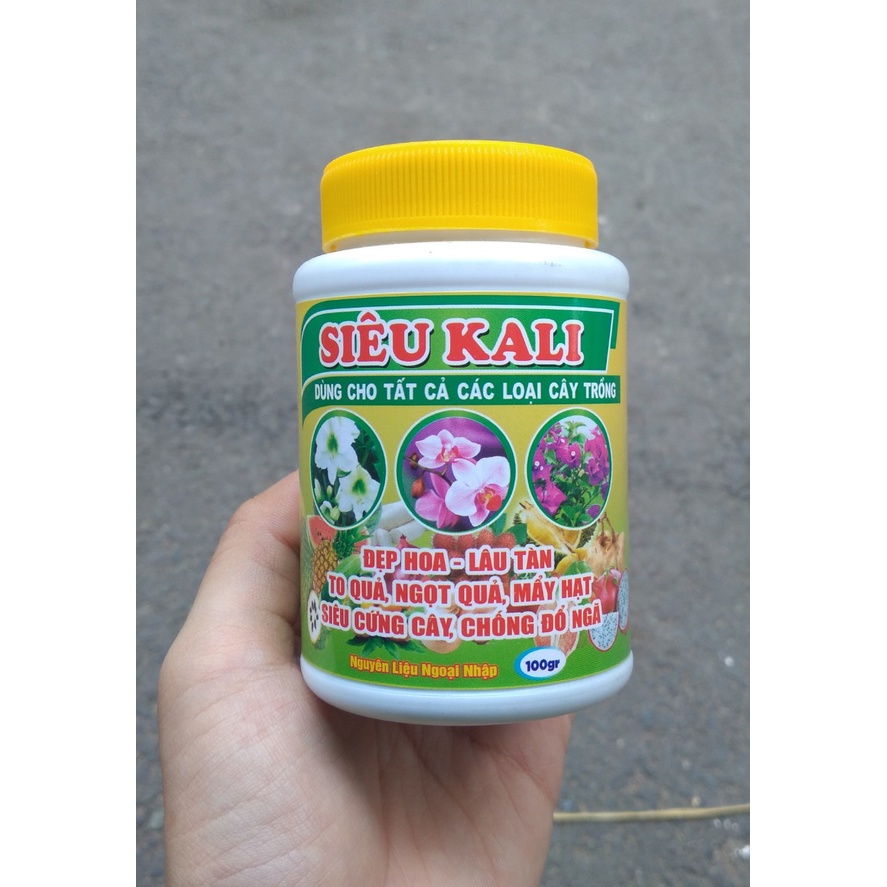 Phân bón NPK SIÊU KALI hũ 100g Giúp hoa đẹp cứng cây ngọt trái Chuyên Dùng Cho Hoa Lan Cây Kiểng