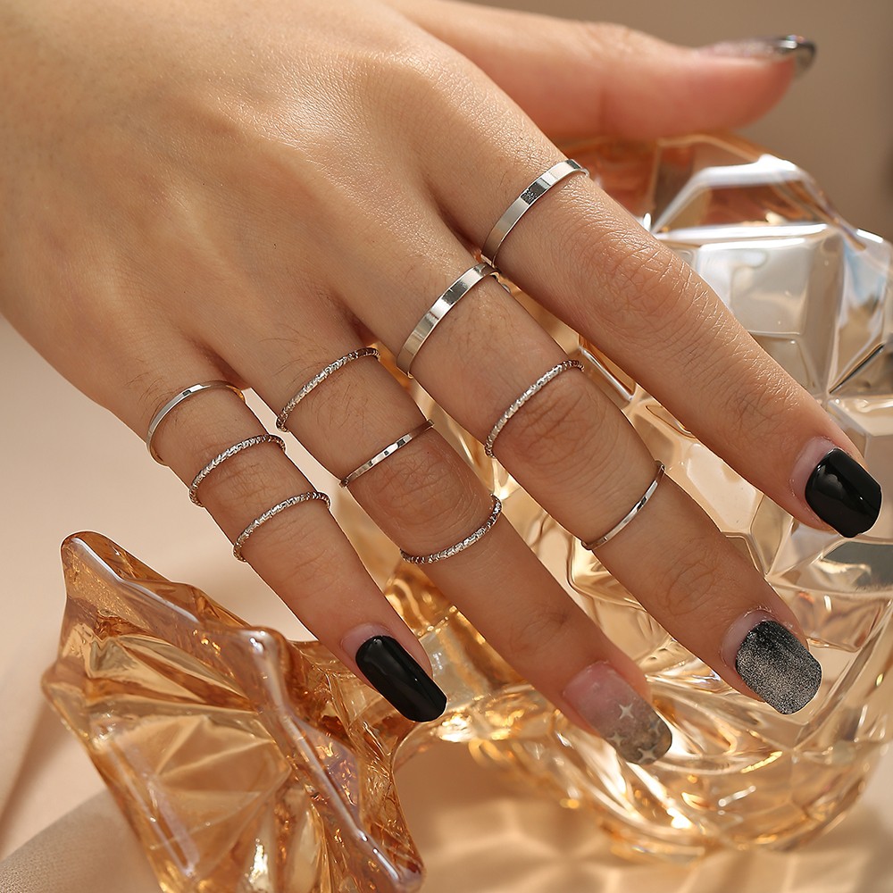 Sét nhẫn 10 chiếc phong cách đơn giản
