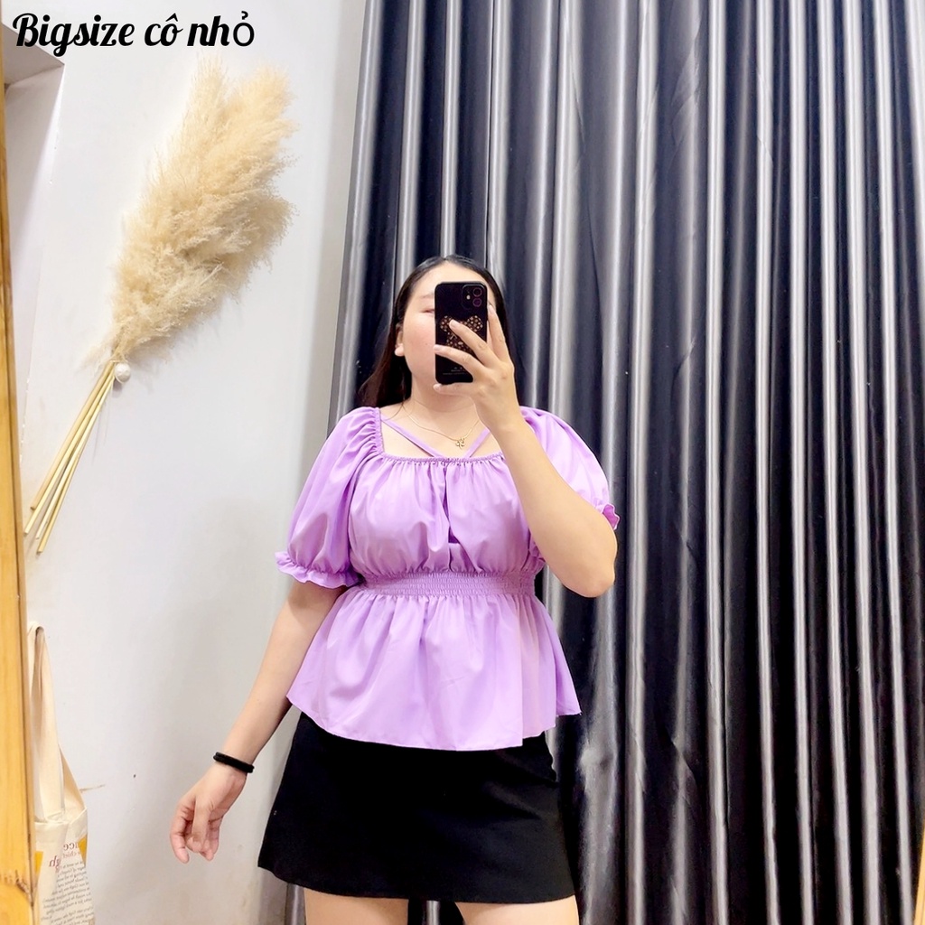 Áo Sơ Mi Nữ Bigsize Nhún Eo Lên Phom Dễ Thương Che Bụng Cực Tốt Hình Thật MÃ AT13