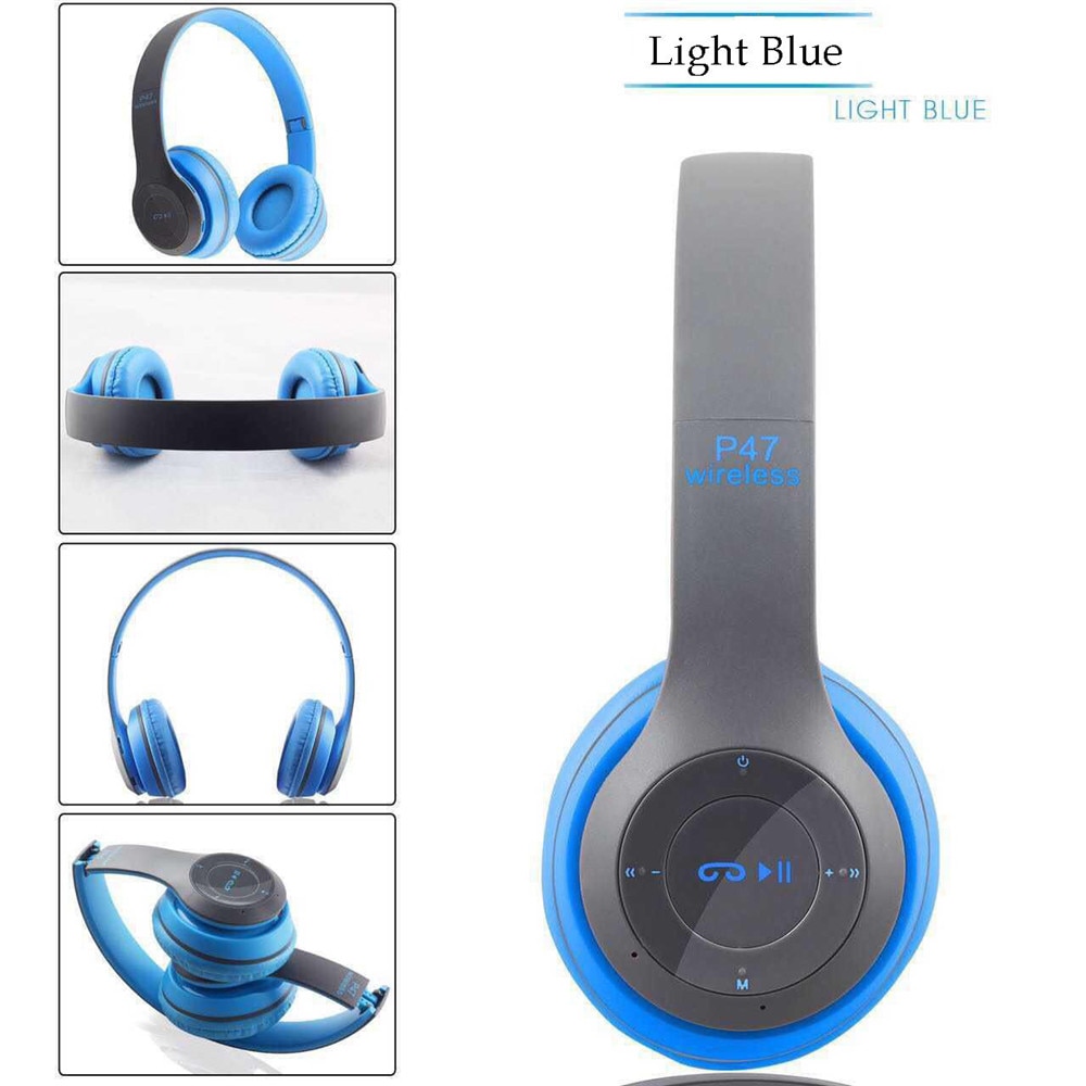 P47 Wireless Headphones Bluetooth 5.0 Headset Music Foldable Stereo Adjustable Earphones With Mic for phone Pc FM TF Card
