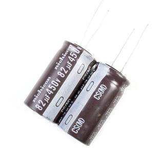 Hàng có sẵn * Tụ điện điện phân dòng Nichicon PT 450V 82uf 105°C 18x35 mm