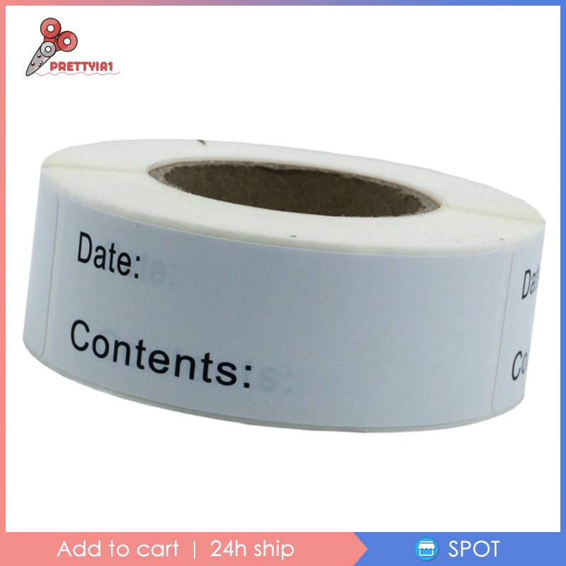 [Prettyia1] 1 Cuộn 125 Nhãn Dán Thực Phẩm Đông Lạnh Trơn Tháo Rời Được Kích Thước 25x77mm