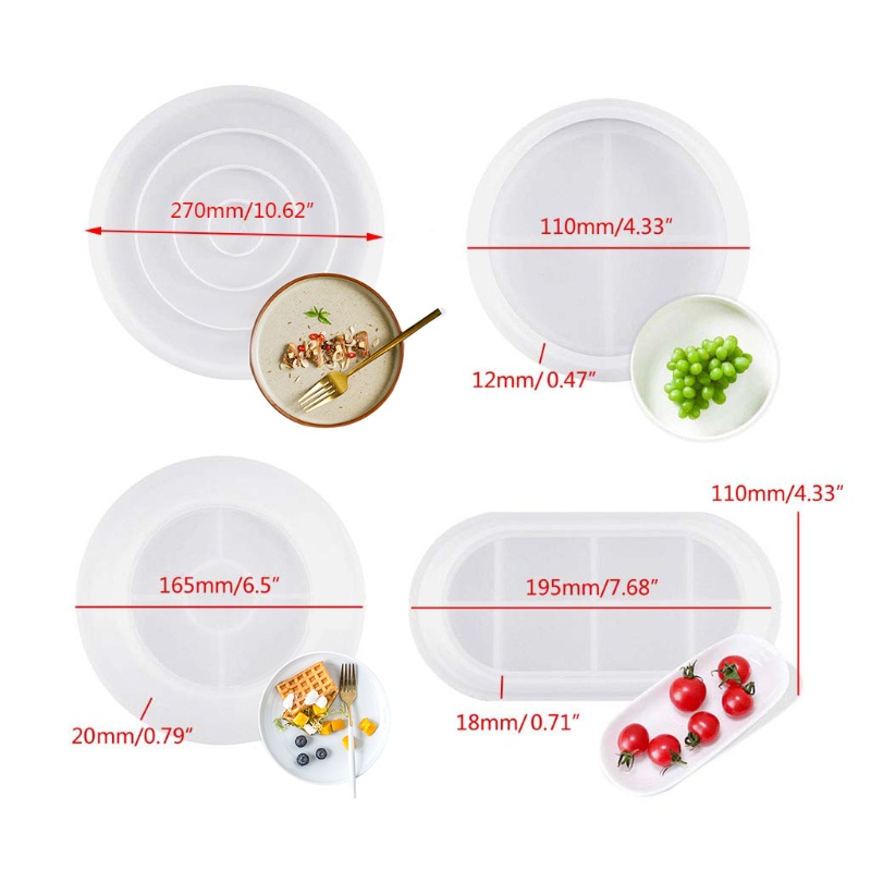 Khuôn Silicone Tạo Hình Làm Bánh Xà Phòng Hình Tròn / Oval Diy