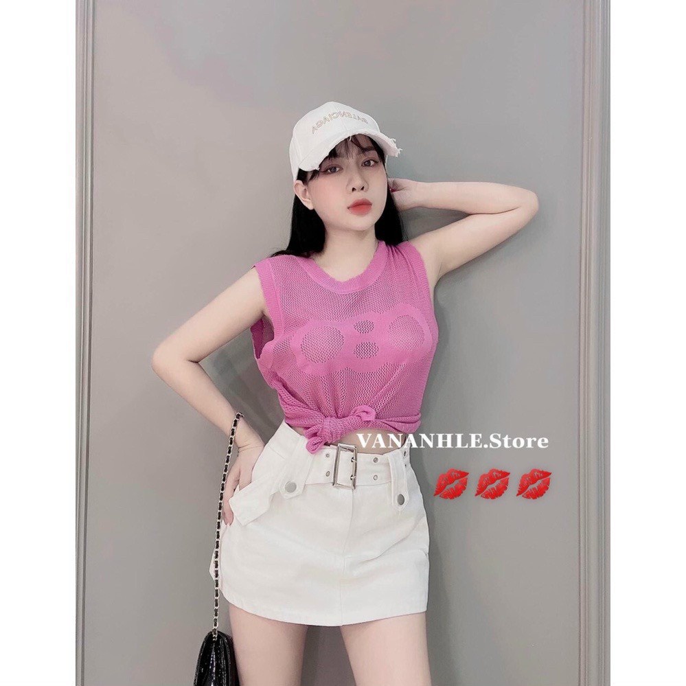 Áo len lưới sát nách X trẻ trung